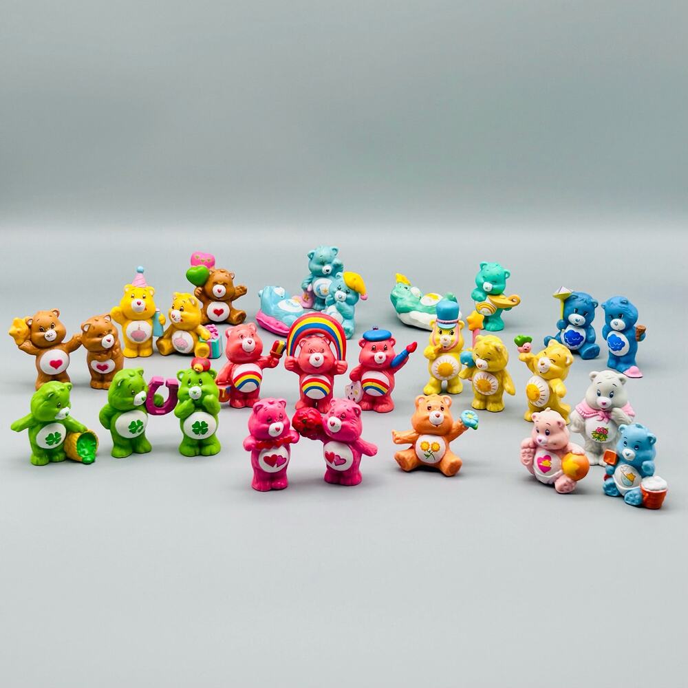 80s Miniature Care Bears PVC Figurines Lot of 27